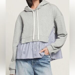 Veronica Beard Hockley Mixed Media Sweatshirt